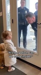 Tiny Boss in Bathrobe DENIES Entry to Officers! 🛑👮‍♂️